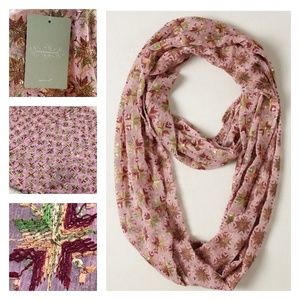 New Anthropologie Raj Blush Pink Loop Scarf Silk